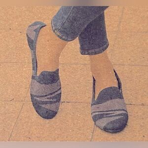 Serra recycled material blue/grey flats, size 8